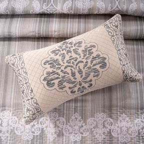 Quilt Set 100% Cotton 8Pcs Grey Veloura Imperial Grace