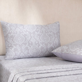 Bedsheet with Pillow Case Purple 100% Cotton Imperio