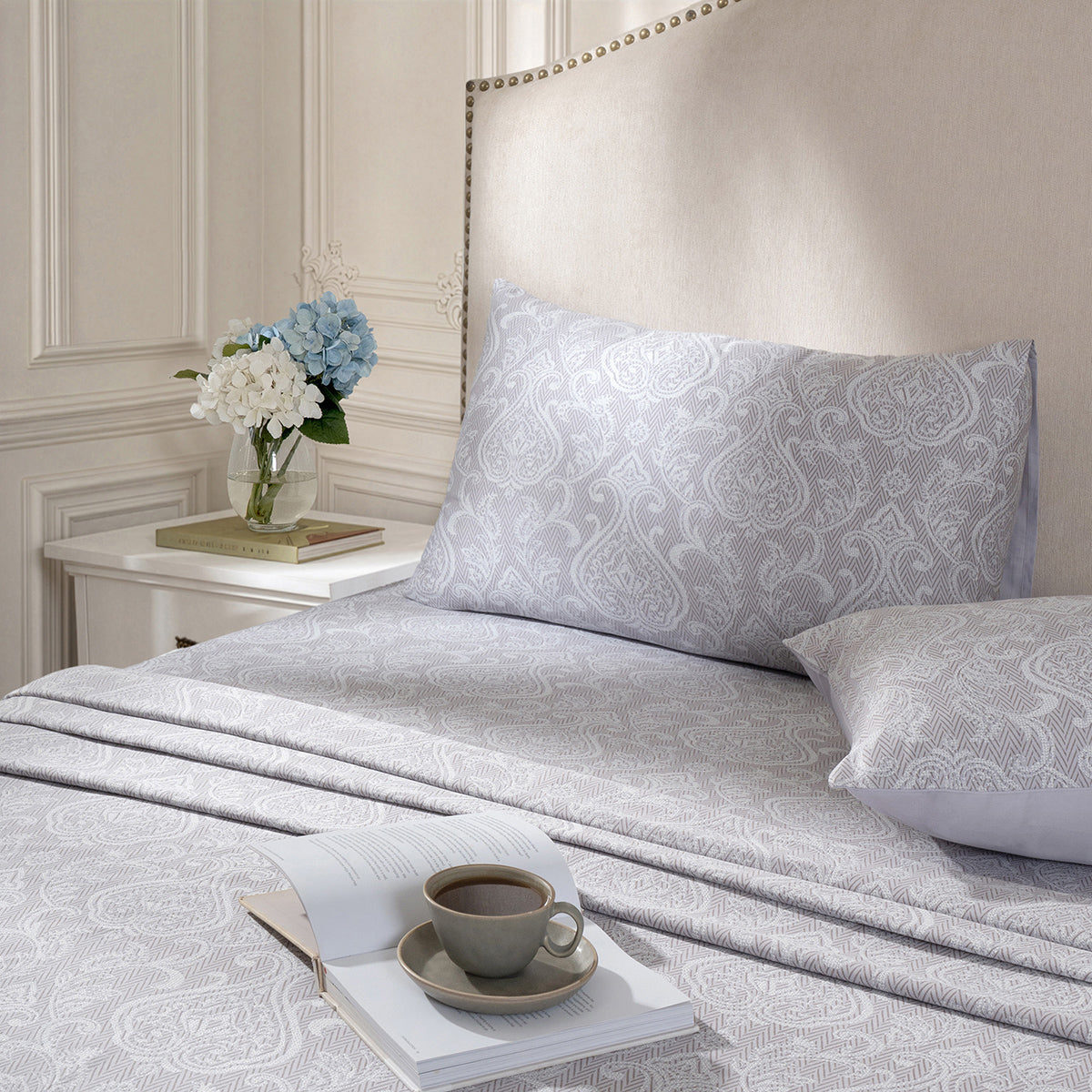 Bedsheet with Pillow Case Purple 100% Cotton Imperio