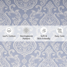 Bedsheet with Pillow Case Blue 100% Cotton Imperio