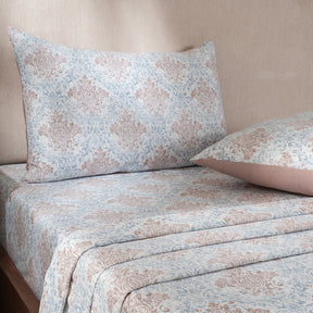 Bedsheet with Pillow Case Tan 100% Cotton Montclair