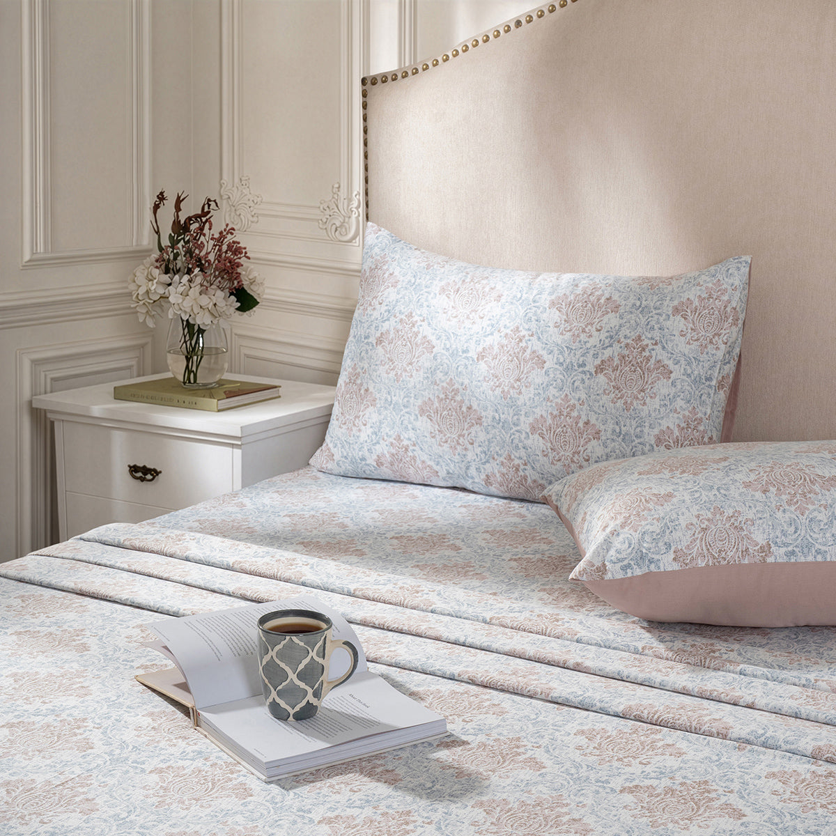 Bedsheet with Pillow Case Tan 100% Cotton Montclair