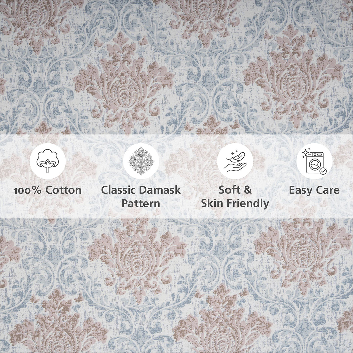 Bedsheet with Pillow Case Tan 100% Cotton Montclair