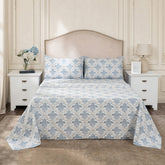 Bedsheet with Pillow Case Blue 100% Cotton Montclair