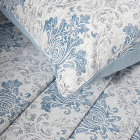 Bedsheet with Pillow Case Blue 100% Cotton Montclair