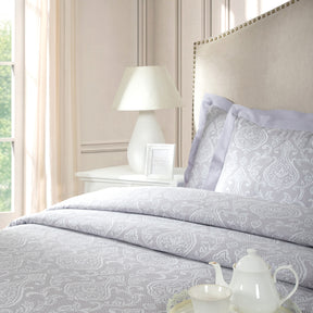 8 Pcs Duvet Cover Set 100% Cotton Purple Imperio