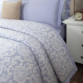 8 Pcs Duvet Cover Set 100% Cotton Blue Imperio