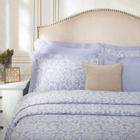 8 Pcs Duvet Cover Set 100% Cotton Blue Imperio
