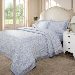 Duvet Cover with Pillow Case Blue 100% Cotton Imperio