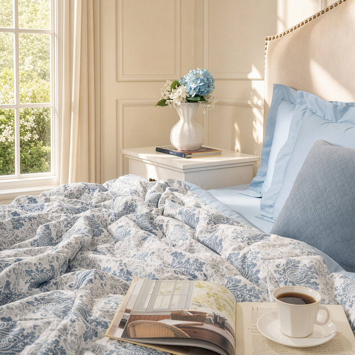 Quilt/Quilted Bed Cover Blue Montclair