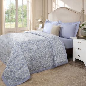 6 Pcs Quilt/Quilted Bed Cover Set Blue Imperio