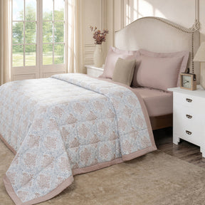 6 Pcs Quilt/Quilted Bed Cover Set Tan Montclair