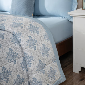 6 Pcs Quilt/Quilted Bed Cover Set Blue Montclair