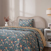 Quilt 100% Cotton Shell Verdant Heritage Garden Teal