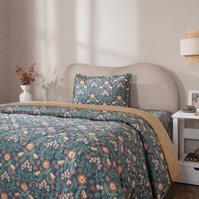 Quilt 100% Cotton Shell Verdant Heritage Garden Teal