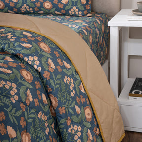 Quilt 100% Cotton Shell Verdant Heritage Garden Teal