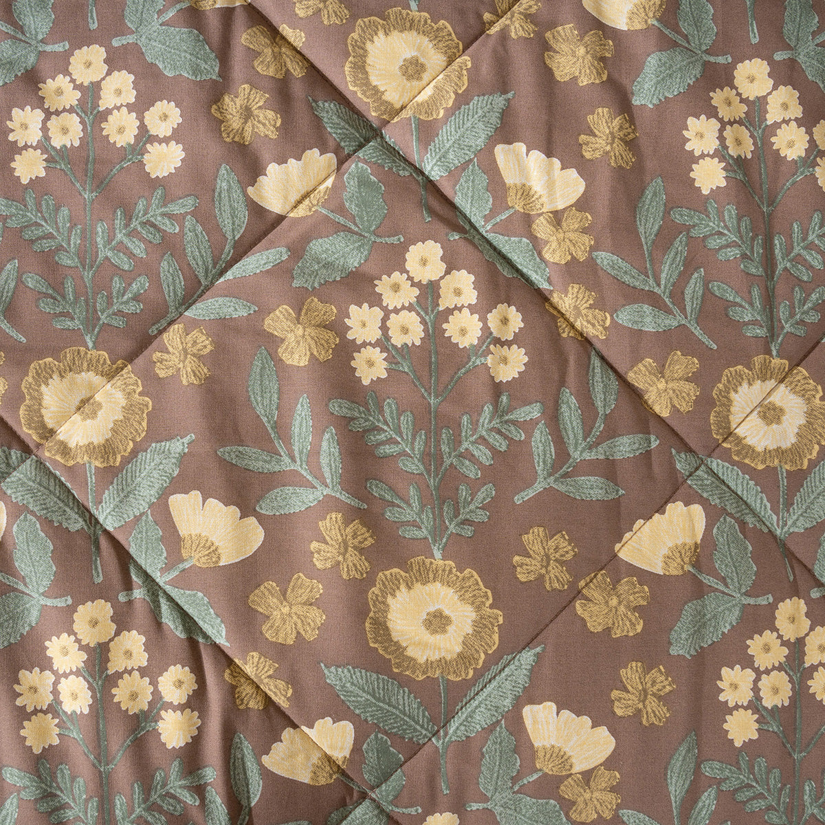 Quilt Set 4 Pcs Set Verdant Heritage Garden Rustic Brown