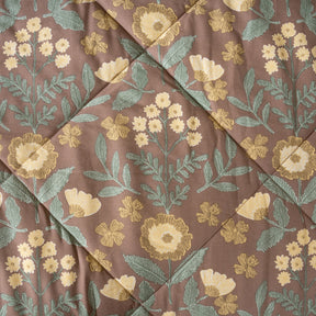 Quilt Set 4 Pcs Set Verdant Heritage Garden Rustic Brown