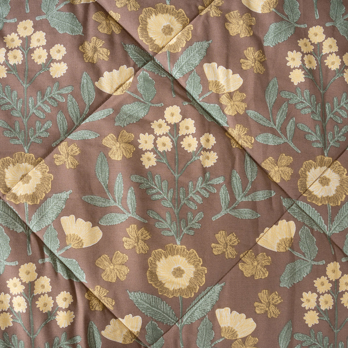Quilt 100% Cotton Shell Verdant Heritage Garden Rustic Brown