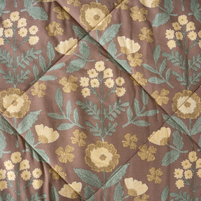 Quilt 100% Cotton Shell Verdant Heritage Garden Rustic Brown