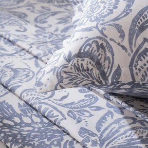Bedsheet with Pillow Case 100% Cotton Brushed Jacobean Heritage Garden Dark Denim