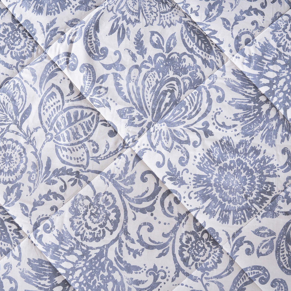 Quilt Set 4 Pcs Set Brushed Jacobean Heritage Garden Dark Denim