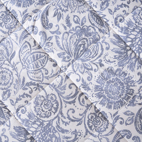 Quilt Set 4 Pcs Set Brushed Jacobean Heritage Garden Dark Denim