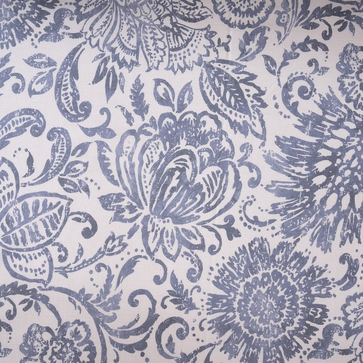 Fitted Sheet with Pillow Case 100% Cotton Brushed Jacobean Heritage Garden Dark Denim
