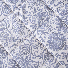 Quilt 100% Cotton Shell Brushed Jacobean Heritage Garden Dark Denim