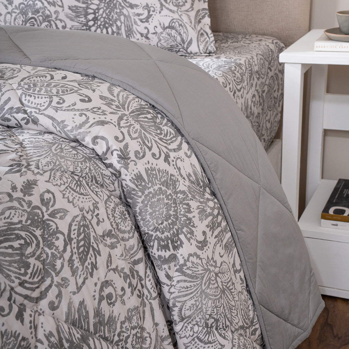 Quilt Set 4 Pcs Set Brushed Jacobean Heritage Garden Beige