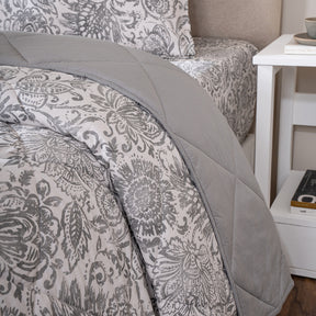 Quilt 100% Cotton Shell Brushed Jacobean Heritage Garden Beige