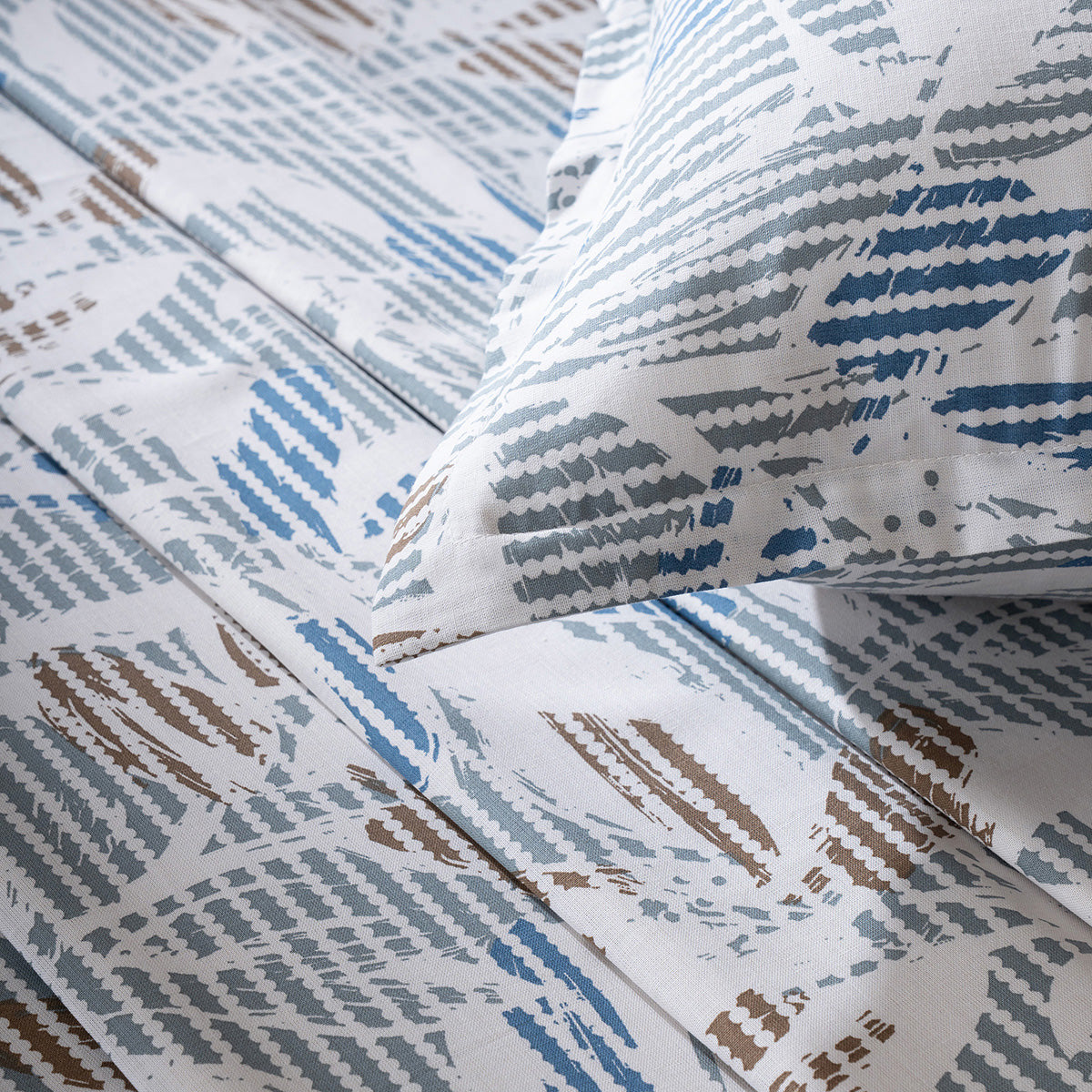 Bedsheet with Pillow Case 100% Cotton Silvane Heritage Garden Pearl Blue