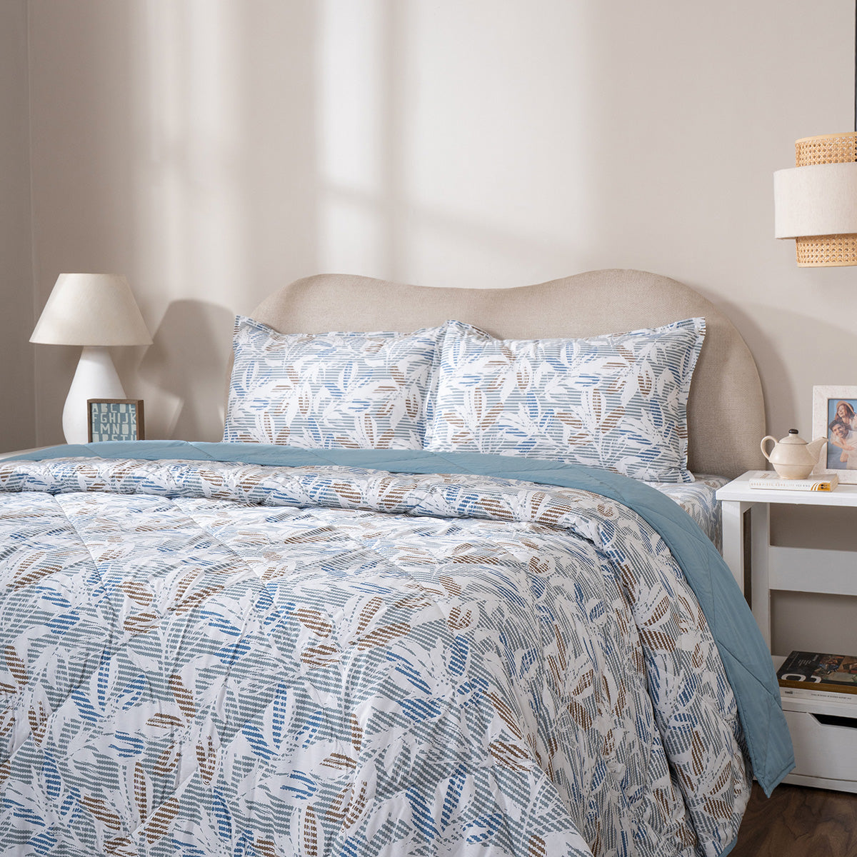 Quilt Set 4 Pcs Set Silvane Heritage Garden Pearl Blue