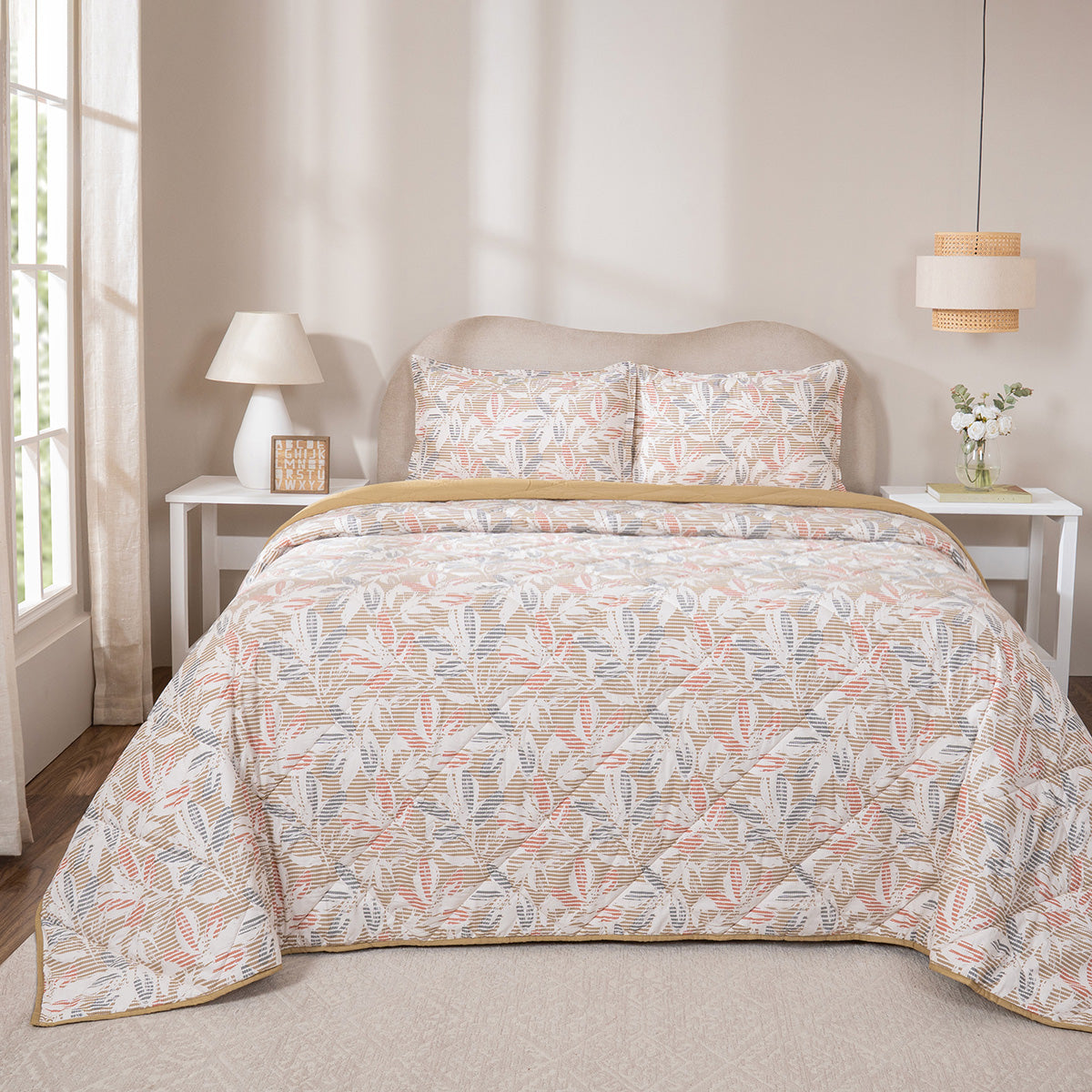 Quilt Set 4 Pcs Set Silvane Heritage Garden Sand