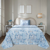Bedsheet with Pillow Case 100% Cotton Ethereal Floral Heritage Garden Forever Blue