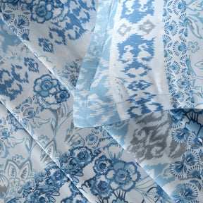 Bedsheet with Pillow Case 100% Cotton Ethereal Floral Heritage Garden Forever Blue