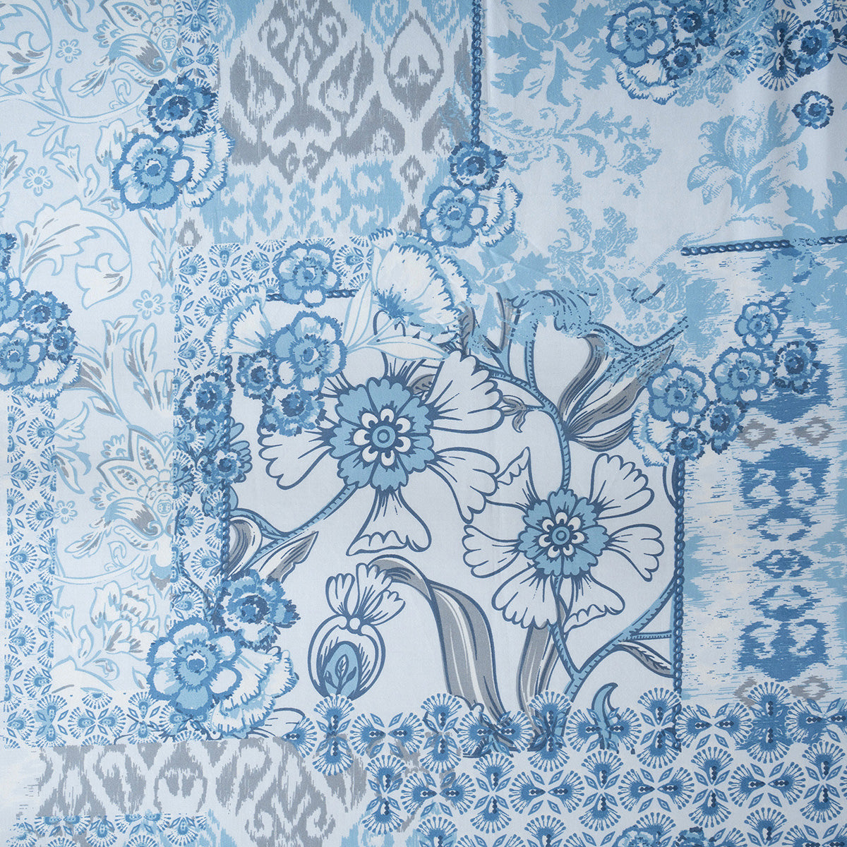Bedsheet with Pillow Case 100% Cotton Ethereal Floral Heritage Garden Forever Blue