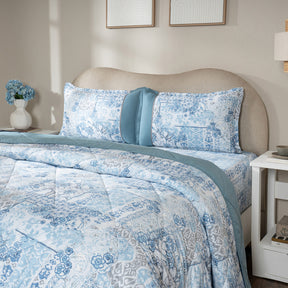 Quilt Set 4 Pcs Set Ethereal Floral Heritage Garden Forever Blue