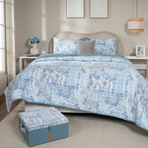 Bed Box Set 6 Pcs Set Ethereal Floral Heritage Garden Forever Blue
