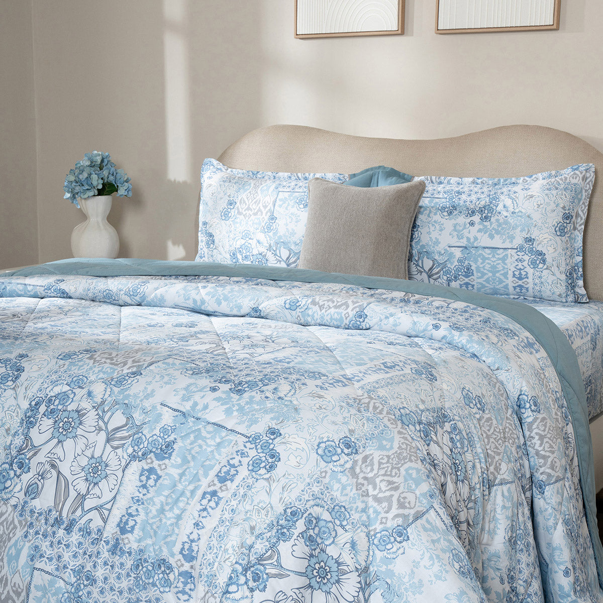 Bed Box Set 6 Pcs Set Ethereal Floral Heritage Garden Forever Blue