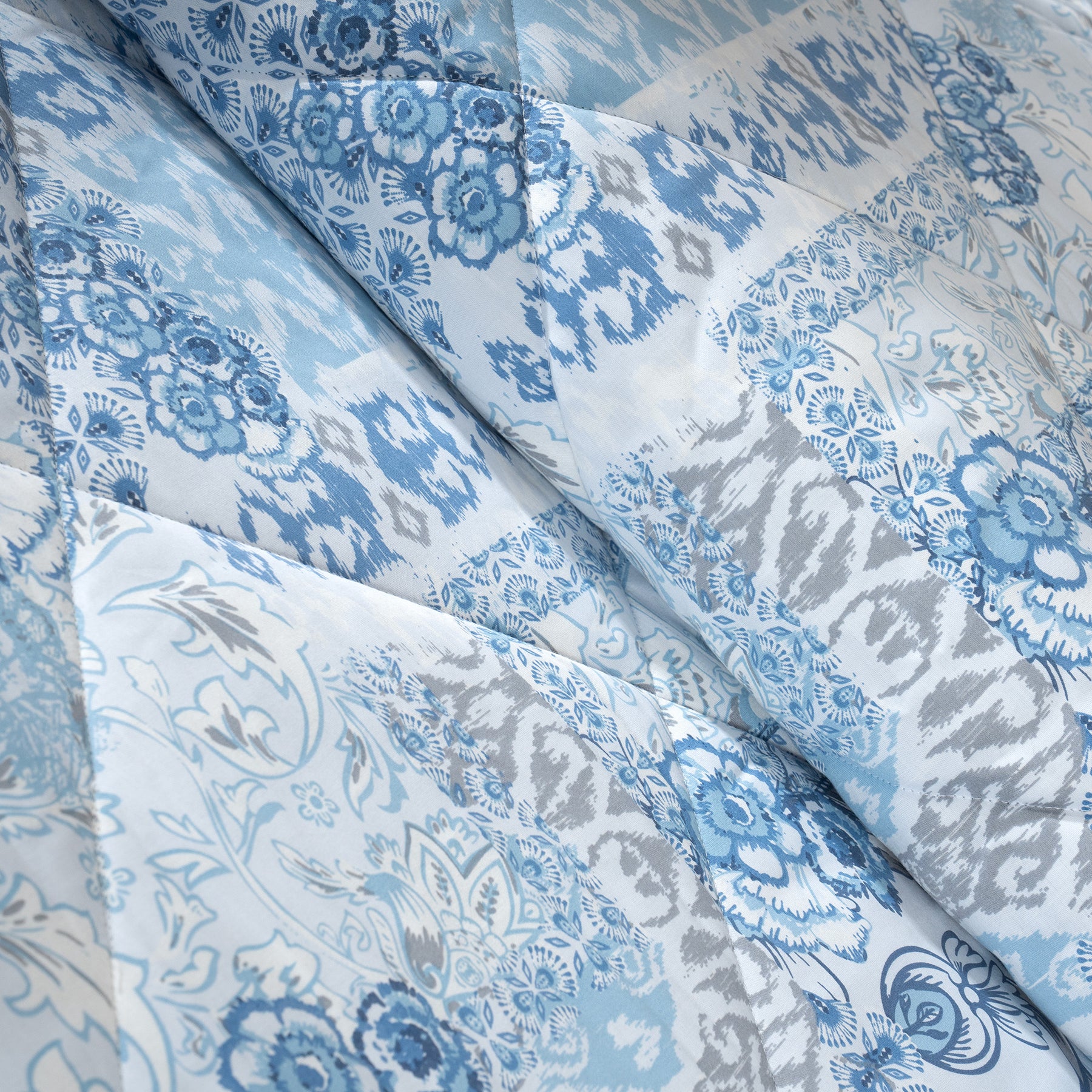 Quilt 300GSM 100% Cotton Shell Ethereal Floral Heritage Garden Forever Blue