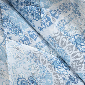 Quilt 300GSM 100% Cotton Shell Ethereal Floral Heritage Garden Forever Blue
