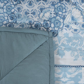 Quilt 300GSM 100% Cotton Shell Ethereal Floral Heritage Garden Forever Blue