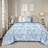 Duvet Cover with Pillow Case 100% Cotton Ethereal Floral Heritage Garden Forever Blue