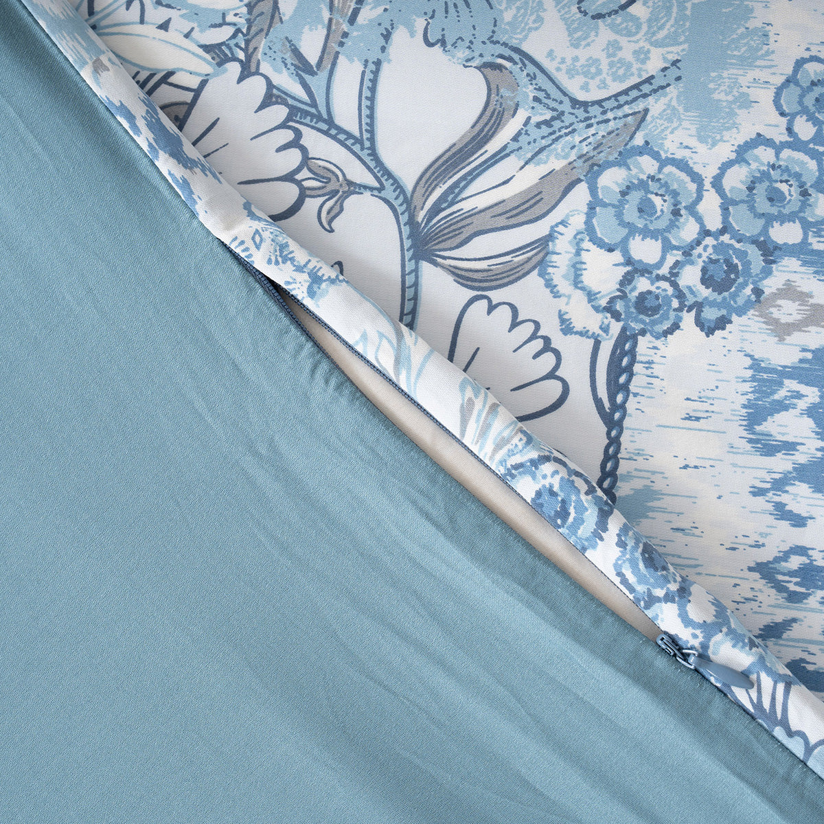 Duvet Cover with Pillow Case 100% Cotton Ethereal Floral Heritage Garden Forever Blue