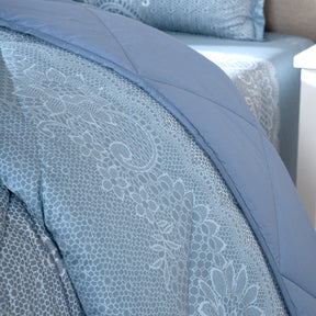 Quilt Set 4 Pcs Set Filigree Heritage Garden Provincial Blue