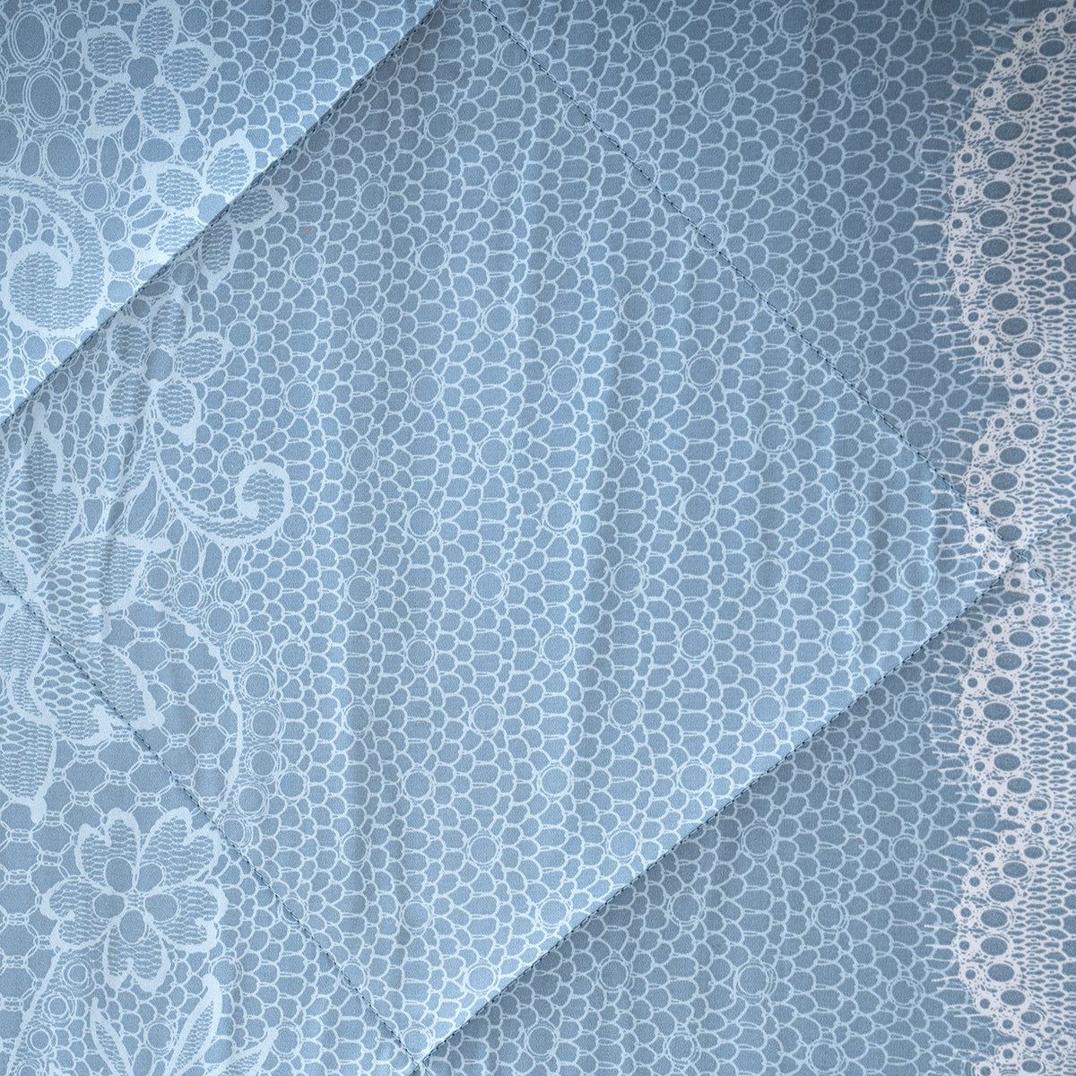 Quilt Set 4 Pcs Set Filigree Heritage Garden Provincial Blue