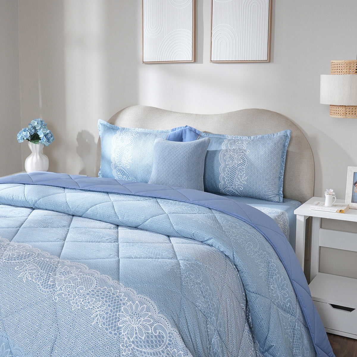 Bed Box Set 6 Pcs Set Filigree Heritage Garden Provincial Blue