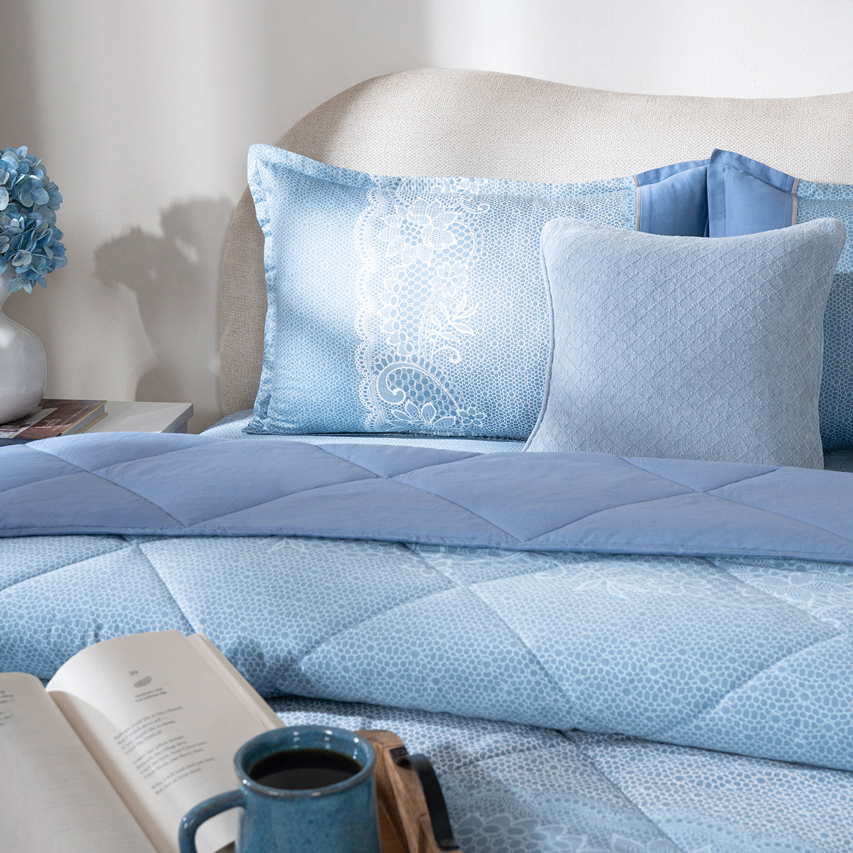 Bed Box Set 6 Pcs Set Filigree Heritage Garden Provincial Blue