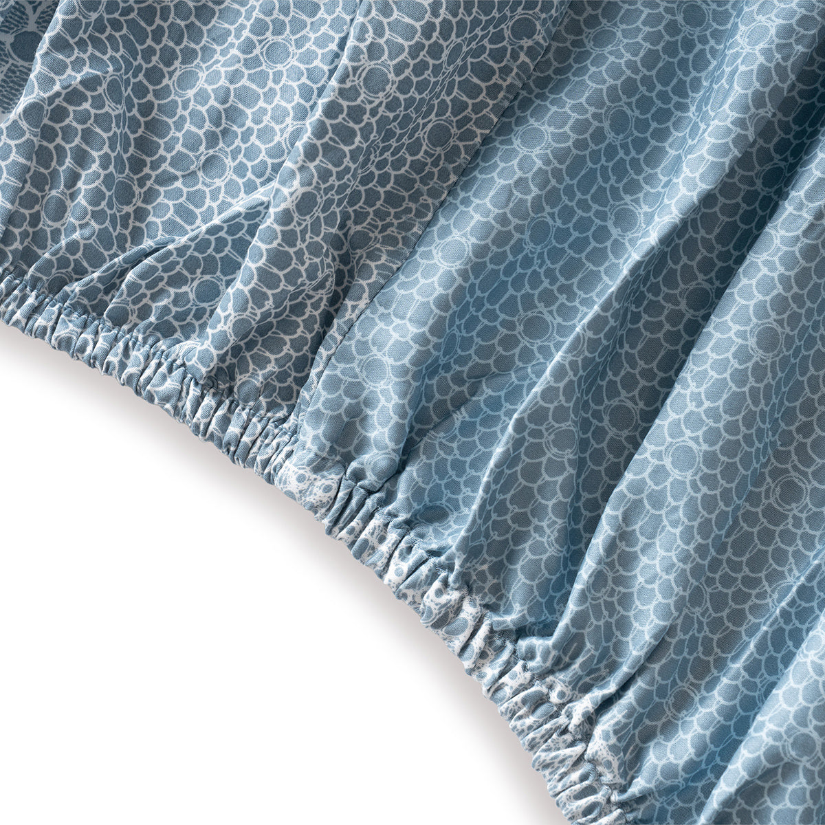 Fitted Sheet with Pillow Case 100% Cotton Filigree Heritage Garden Provincial Blue